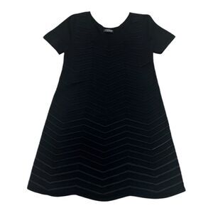 Twinset Milano Black Chevron Scalloped A-line Dress L